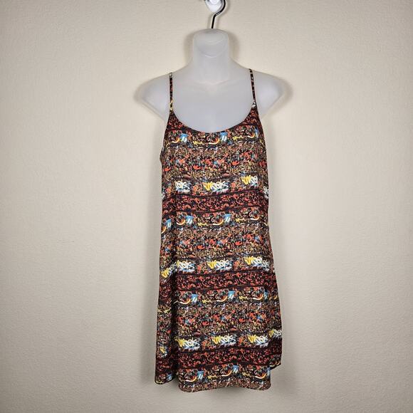 Sam Edelman Slip Dress Graffiti Print Mini Summer Colorful Party Casual Womens M - Picture 2 of 12